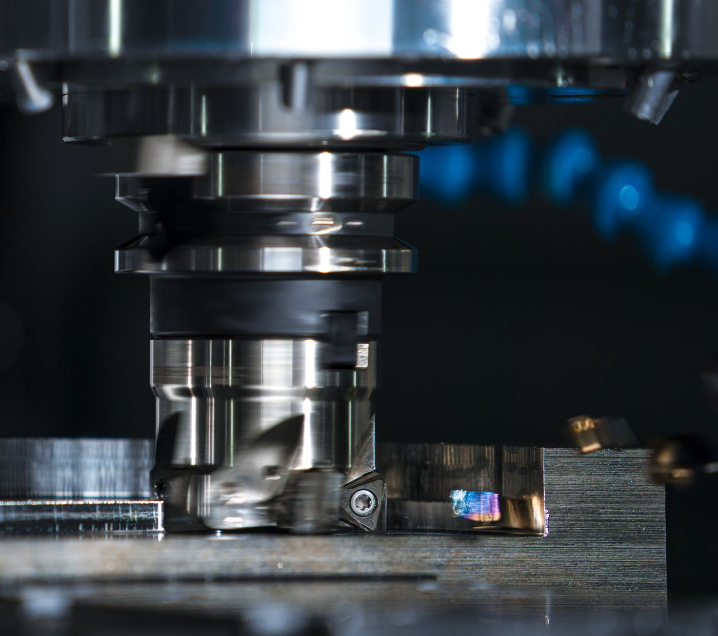Precision metal machining, illustrating industrial manufacturing